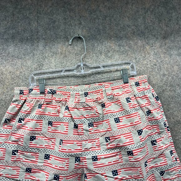 Columbia Sportswear Shorts Mens Large Beige American Flag Fish Print Swim Trunks - Picture 4 of 10